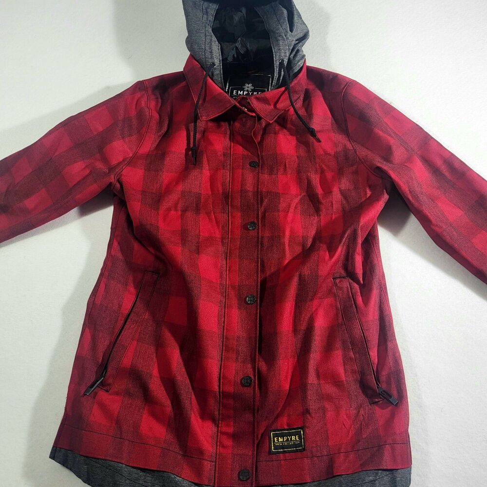 Empyre Softshell Snowboard Jacket Collection Black And Red Checkered Size M